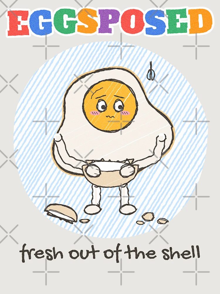 Thumbnail 6 von 6, Premium Oversized Pullover, Eggsposed Crayon Fried Egg Pun designt und verkauft von somebasic.