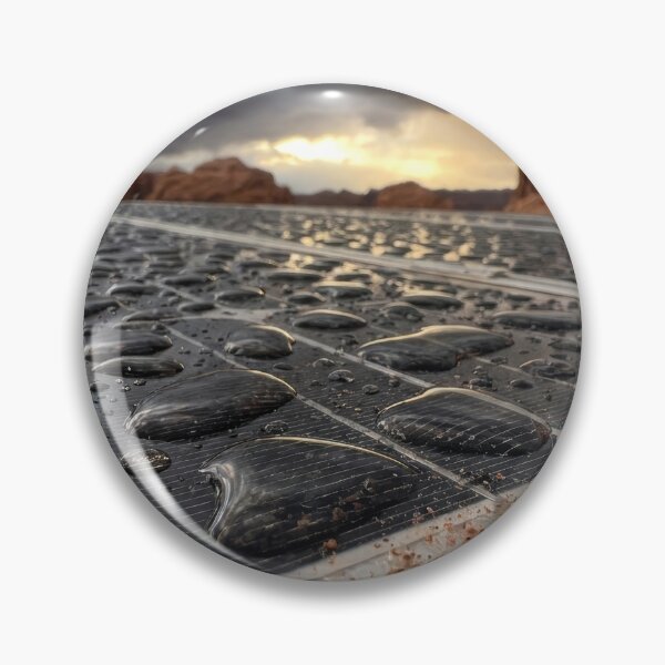 Item preview, Wet Solar Panels Facing Desert Sunset designed and sold by KaiWaiGallery.