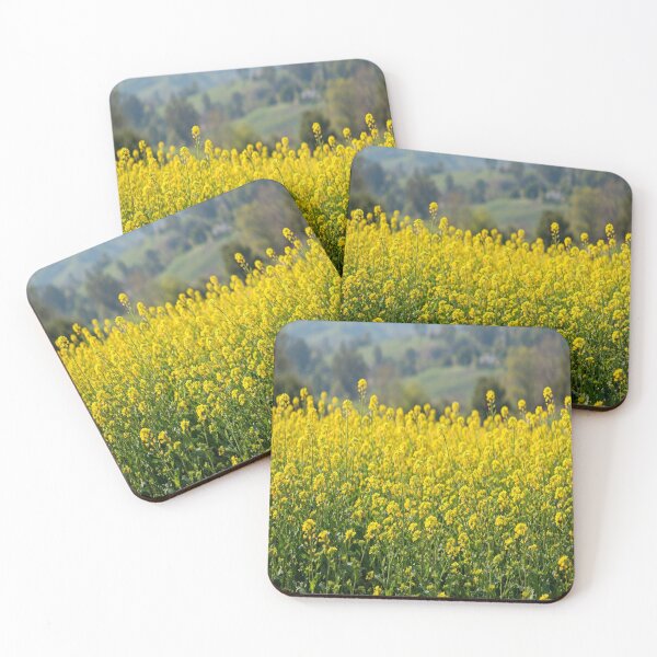 Item preview, Indian Yellow Mustard Flower Field Mountain Agriculture - Vibrant Farm Art designed and sold by TwinsBazaar.