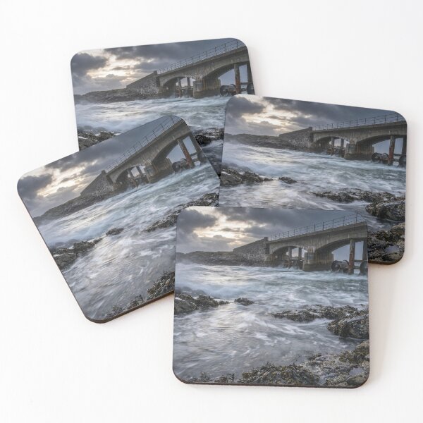 Item preview, Stormy Coastline Waves Under Stone Bridge designed and sold by KaiWaiGallery.
