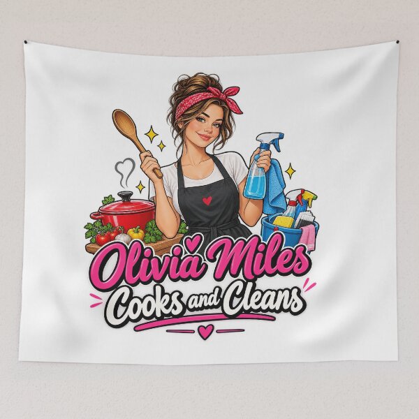Item preview, Olivia Miles Cooks and Cleans – Basketball Humor Fan Art designed and sold by margaretnick.