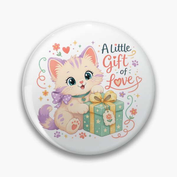 Item preview, Cute Kitten Present Kawaii Cat Pastel Birthday A Little Gift of Love Quote Art designed and sold by inkoutninja.