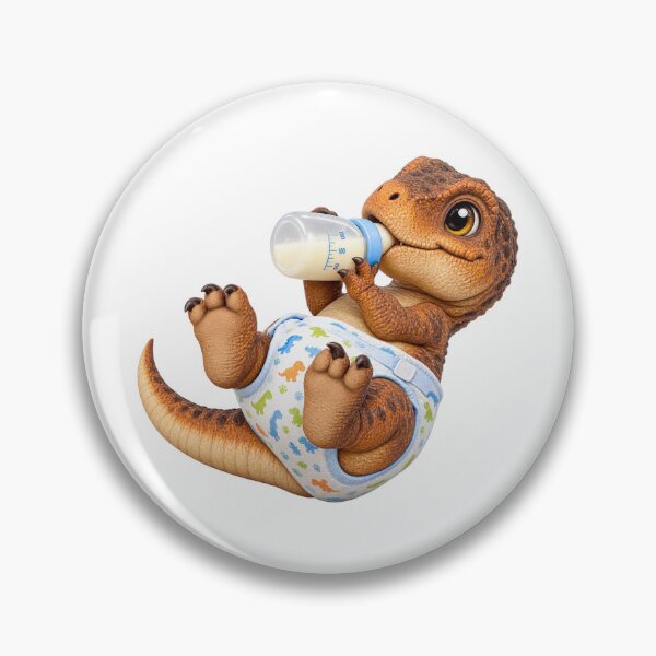 Item preview, Cute Baby T Rex in a Diaper Drinking a Bottle designed and sold by leoro2025.