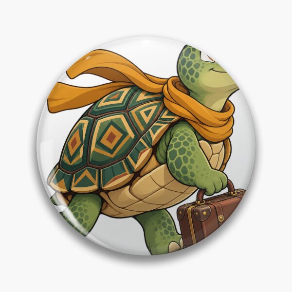 Item preview, Traveling Turtle with Vintage Suitcase and Scarf designed and sold by Juan Acevedo Acosta.