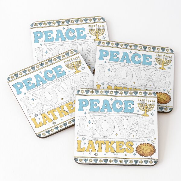 Item preview, Peace Love Latkes Funny Hanukkah Chanukah Jewish Oversized T-Shirt designed and sold by BlaqboyDesigns.