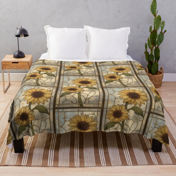 Item preview, Sunflower Stained Glass Golden Aesthetic Art designed and sold by BriSher.