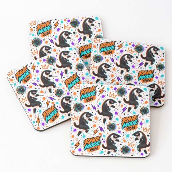 Item preview, Rave Mode ON – Neon Dancing Cats Graffiti Pattern designed and sold by DansCreations42.