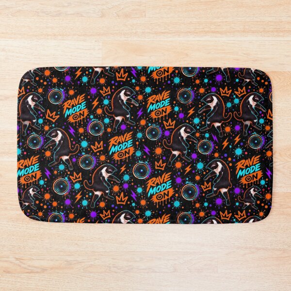 Item preview, Rave Mode ON – Neon Dancing Cats Graffiti Pattern designed and sold by DansCreations42.