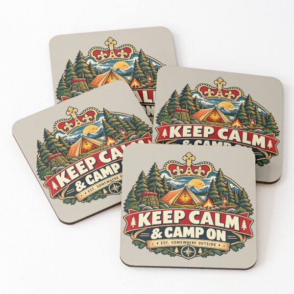 Item preview, Keep Calm and Camp On Vintage Camping Badge designed and sold by warlistop.