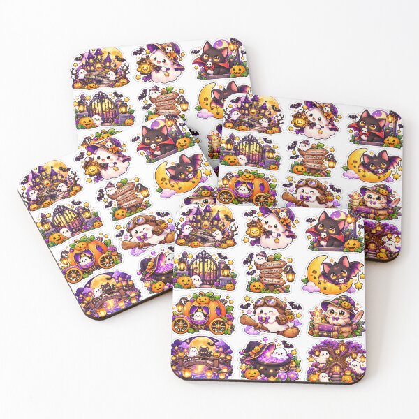 Item preview, Tiny Boo Studio Haunted Night Adventure – Kawaii Halloween Sticker Pack designed and sold by Tiny Boo Studio.