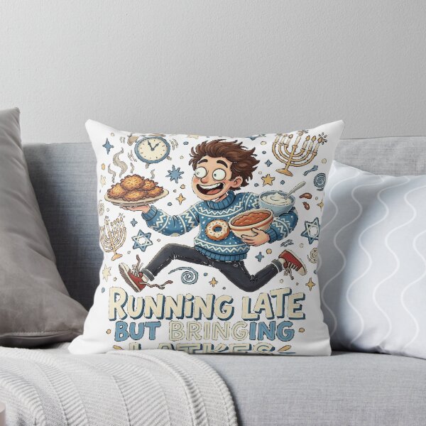 Item preview, Running Late But Bringing Latkes Hanukkah Funny Hanukkah Classic T-Shirt designed and sold by viinnzArt.