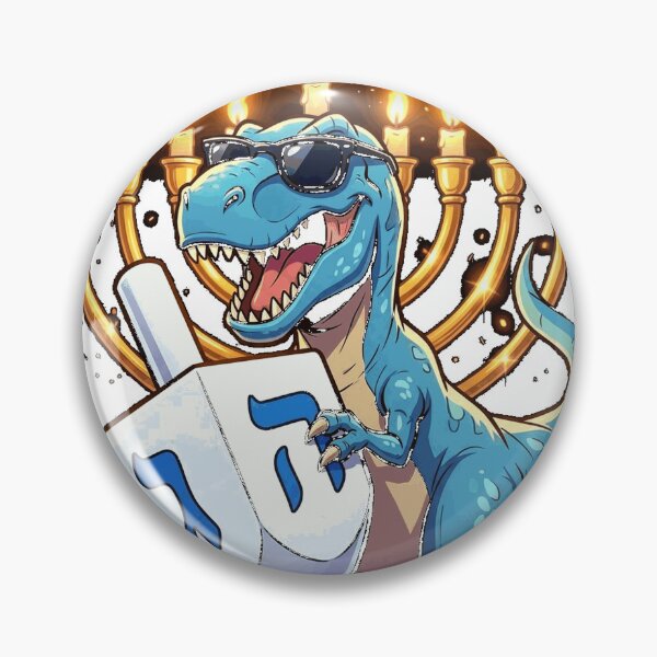 Item preview, T-Rex Menorah Holding Dreidel Jewish Dinosaur Hanukkah Gear Essential T-Shirt designed and sold by Atros.
