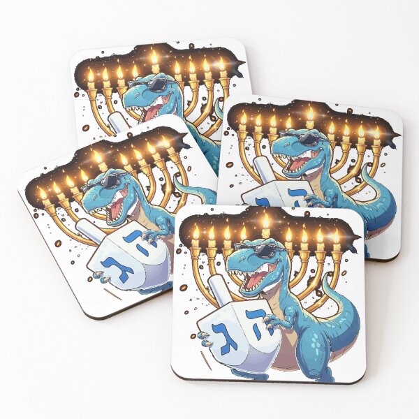 Item preview, T-Rex Menorah Holding Dreidel Jewish Dinosaur Hanukkah Gear Essential T-Shirt designed and sold by Atros.