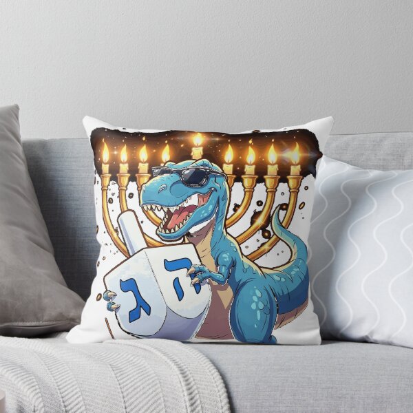 Item preview, T-Rex Menorah Holding Dreidel Jewish Dinosaur Hanukkah Gear Essential T-Shirt designed and sold by Atros.