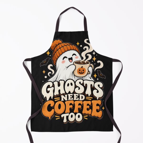 Item preview, Cute Ghost Holding Coffee – Funny Halloween Coffee Art designed and sold by Sanika arts .