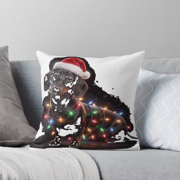 Item preview, Merry Christmas Dachshund Santa Hat Lights Xmas Classic T-Shirt designed and sold by Pahagh19.