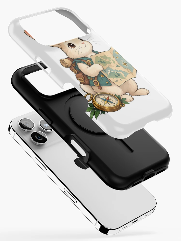 Thumbnail 2 of 4, iPhone Case, Explorer Rabbit with Map and Compass designed and sold by Juan Acevedo Acosta.