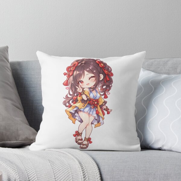 Item preview, Cute Chibi Chiori Peace Sign – Genshin Impact Anime Fanart designed and sold by mumeaw.