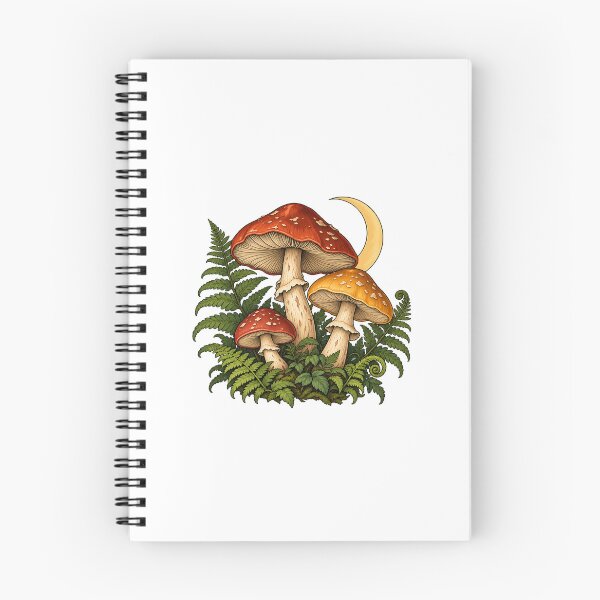 Item preview, Woodland Mushrooms beneath a Crescent Moon designed and sold by Juan Acevedo Acosta.