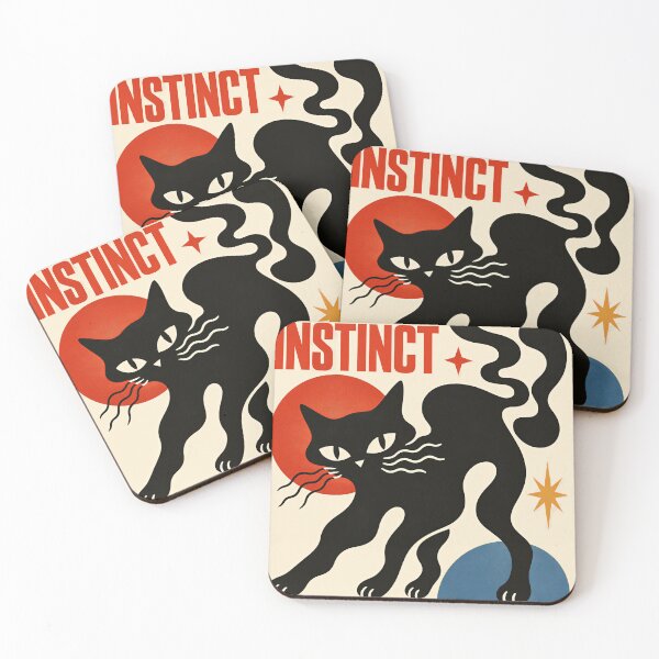 Item preview, Black Cat Geometric Poster – Mid Century Modern designed and sold by Timegraf.