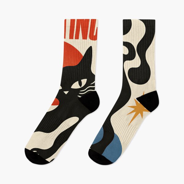 Item preview, Black Cat Geometric Poster – Mid Century Modern designed and sold by Timegraf.