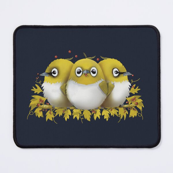 Item preview, Three Cute Festive Australian Silvereye Birds designed and sold by Karin Taylor.