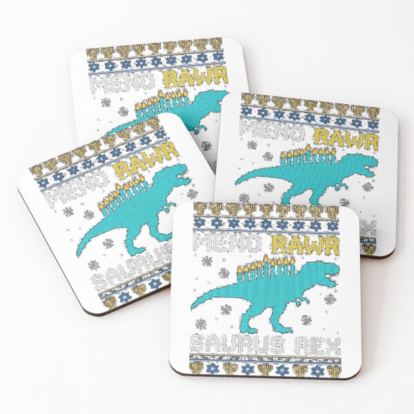 Item preview, Ugly Hanukkah Sweater, Menorasaurus, Jewish Dinosaur Xmas Essential T-Shirt designed and sold by gidget-gadget.