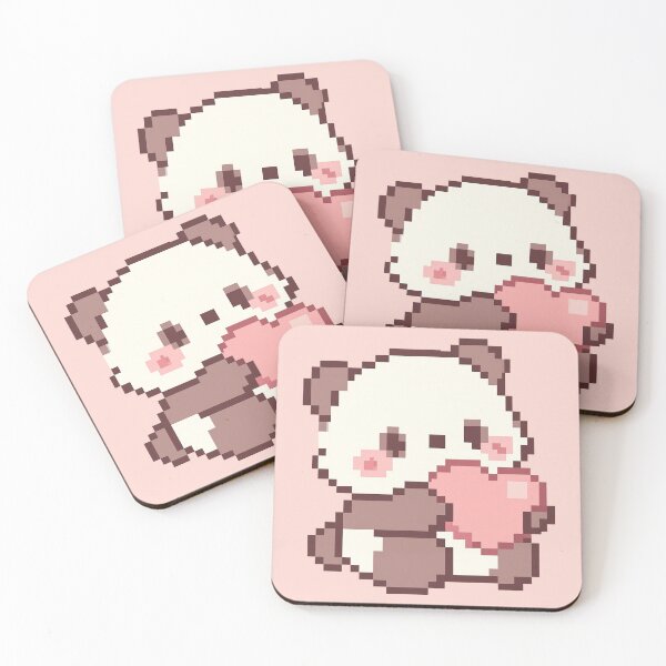 Item preview, Pixel Art Cute Kawaii Panda with Heart designed and sold by Hollie Black.