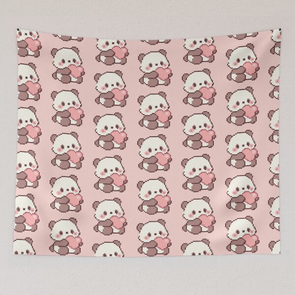 Item preview, Pixel Art Cute Kawaii Panda with Heart designed and sold by Hollie Black.