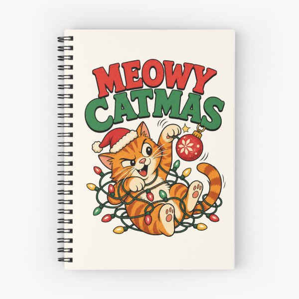 Item preview, Meowy Catmas Funny Orange Cat Christmas Lights designed and sold by TTMittens.