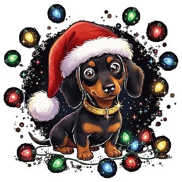 Vorschaubild zum Design Merry Christmas Lights Xmas Dachshund Santa Dog Lover Essential T-Shirt von hapitoss