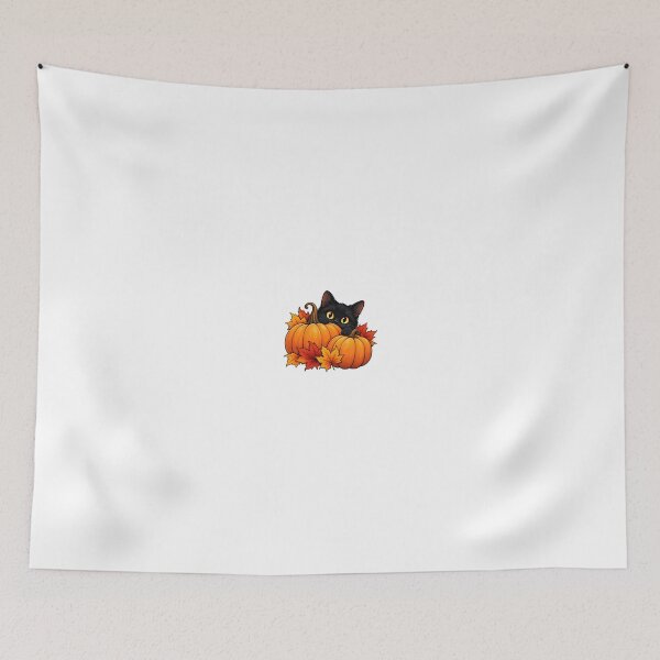 Item preview, Black Cat among Pumpkins and Leaves designed and sold by Juan Acevedo Acosta.