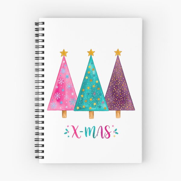 Item preview, Trio of Whimsical Christmas Trees with X-Mas Text - Festive Holiday designed and sold by VibranPalette.