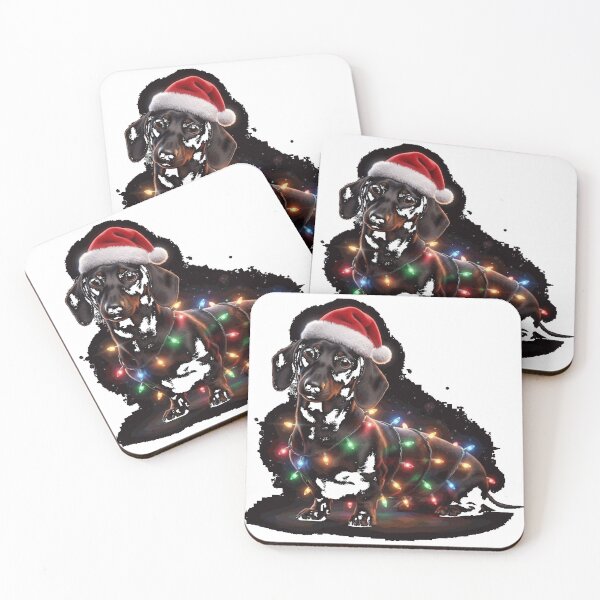 Item preview, Merry Christmas Dachshund Santa Hat Lights Xmas Classic T-Shirt designed and sold by Pahagh19.
