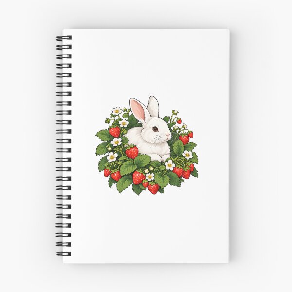 Item preview, Rabbit among Wild Strawberries and Flowers designed and sold by Juan Acevedo Acosta.