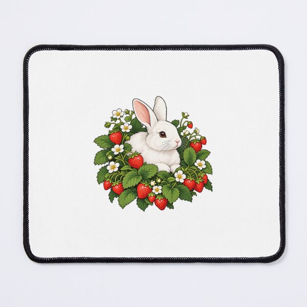 Item preview, Rabbit among Wild Strawberries and Flowers designed and sold by Juan Acevedo Acosta.
