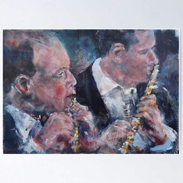 Playing The Flute - Music Art Gallery Poster
