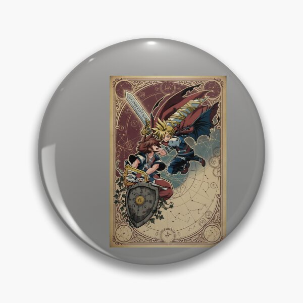 Item preview, Sora vs Cloud Action Pose Kingdom Hearts FF7-92 designed and sold by mATTHEWJABAU.
