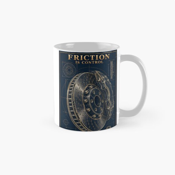 Item preview, Brake Disc Blueprint Wall Art, Navy and Gold Automotive Print, Friction Is Control, Digital Download designed and sold by shopcanva.