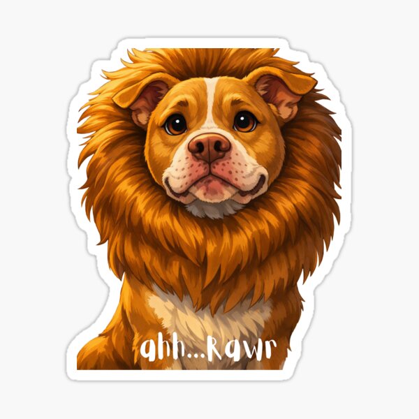 Item preview, Funny Cute Pitbull Dog Lion Rawr designed and sold by MMajirsky1.