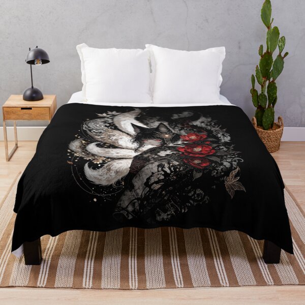 Item preview, Shadow Kitsune: Nine-Tailed Fox Spirit & Red Camellia Graphic designed and sold by HexOne.
