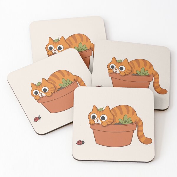 Item preview, Curious Orange Cat Plant designed and sold by Gkinoki.