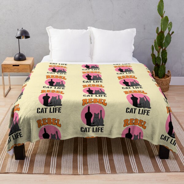Item preview, Rebel Cat Life Middle Finger Silhouette designed and sold by robinhallu.