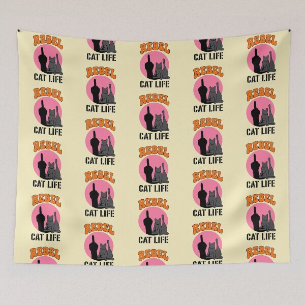 Item preview, Rebel Cat Life Middle Finger Silhouette	 designed and sold by robinhallu.