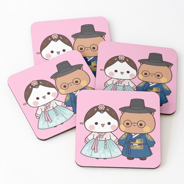Item preview, Bubu and Dudu dressed in traditional Korean attire designed and sold by YChangShop.
