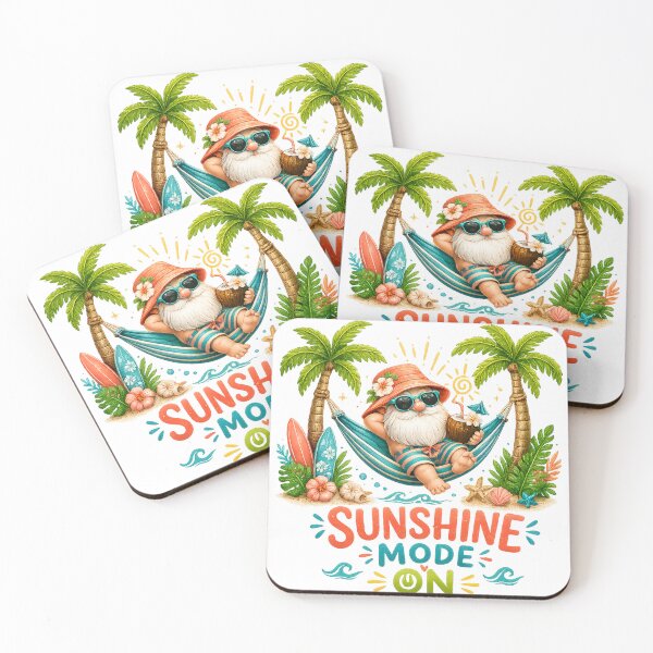 Item preview, Funny Beach Gnome Tropical Summer Vacation Art Sunshine Mode On Quote designed and sold by inkoutninja.