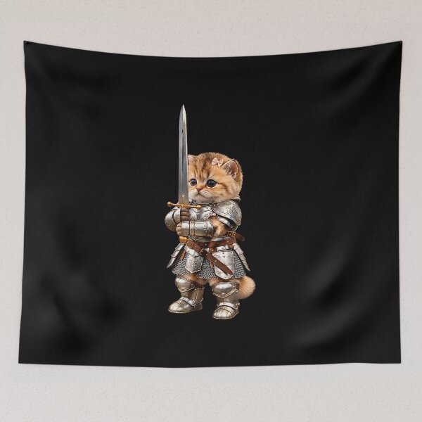 Item preview, Cute Knight Kitten With Sword and Armor designed and sold by DorikoKazan.