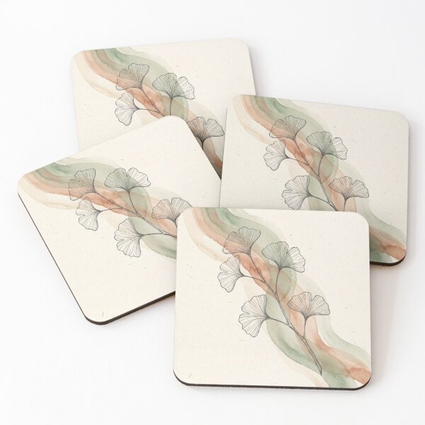 Item preview, Ginkgo Leaves Ribbon Bands | Sage Terracotta Botanical Art designed and sold by Zaramodo.