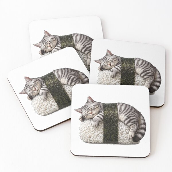 Item preview, Sleeping Tabby Sushi Nigiri: Japanese Neko & Rice Roll Graphic designed and sold by HexOne.