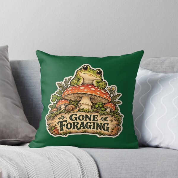 Item preview, Gone Foraging Cottagecore Frog on Mushroom designed and sold by wanado.